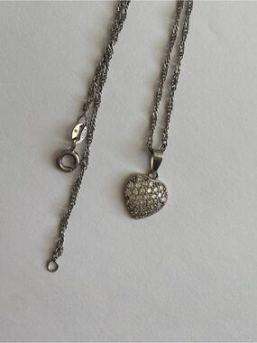 Hudson’s Bay 925 Sterling Silver Pavé Heart Necklace